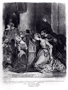 Margherita in chiesa con gli spiriti maligni: illustrazione da 